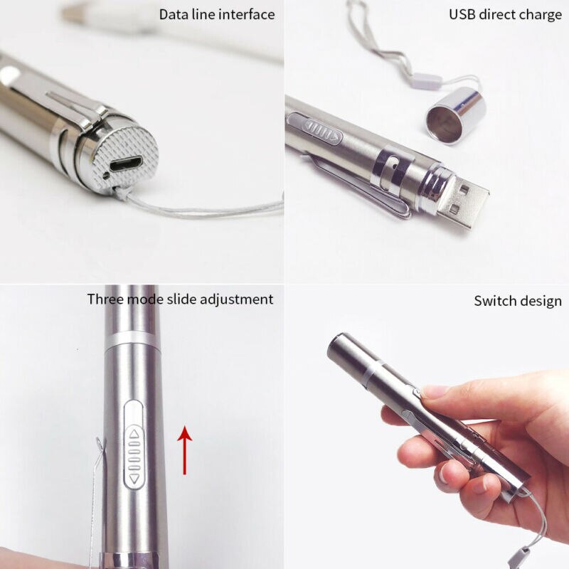 LED Laser Pointer 3 in 1 USB Charging Multi Pattern