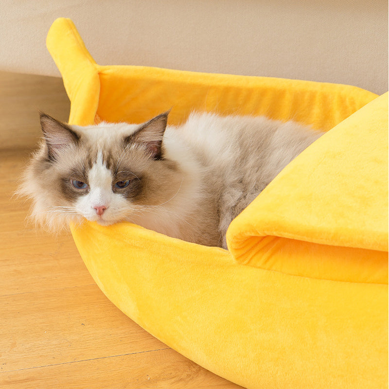 Funny Banana Cat Bed House Kennel