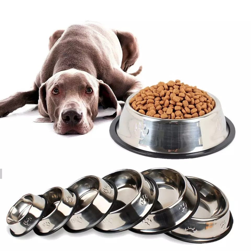 Stainless Steel Non-slip Feeding Bowl For Pets